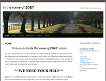 Tablet Screenshot of inthenameofzoey.org